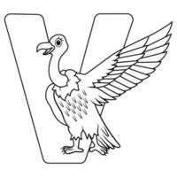 V letter for vulture bird vector