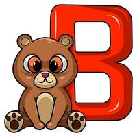 B letter for Bear vector