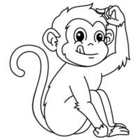 Cute monkey cartoon sitting vector