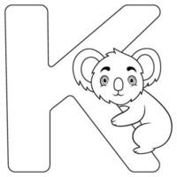 K letter for Koala vector