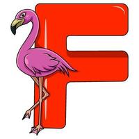 F letter for Flamingo vector