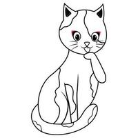 Cat cartoon on white background vector