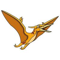 dibujos animados pteranodonvolando en blanco antecedentes vector