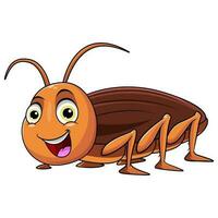 linda cucaracha dibujos animados sonrisa en blanco antecedentes vector