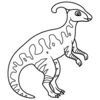 hand drawn of parasaurolophus line art vector