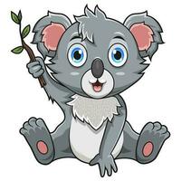 Cute baby koala cartoon sitting vector