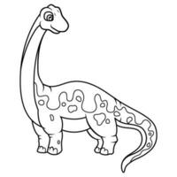 Hand drawn of Brontosaurus line art vector