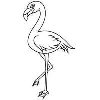 lindo, flamingo, caricatura, blanco, plano de fondo vector