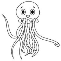 Cartoon funny jellyfish on white background vector