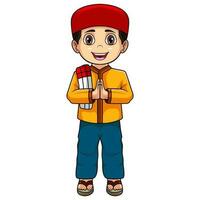 Happy muslim man cartoon vector