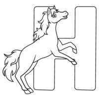 H letter for Horse vector