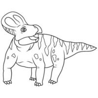 hand drawn of Protoceratops line art vector