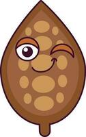 Natural Cocoa Bean Smiling Character vector