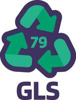 precaución calificación reciclaje gls industrial código 79 vector