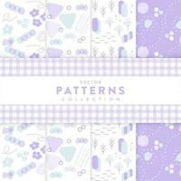 Vector patterns collections purple seamless pattern