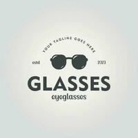 simple eyeglass logo icon design vintage vector illustration