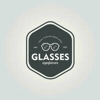 emblem of eyeglasses vintage logo icon design illustration vector