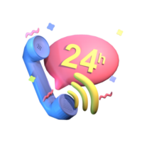 3D call center icon rendered isolated on the transparent background png