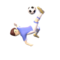 3d hombre fútbol jugador prestados ilustración aislado en el transparente antecedentes png