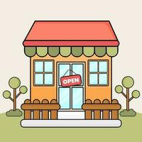 Store Illustrations in Outline Style vector