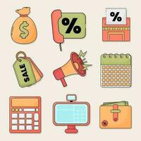 9 Sale Icon Illustrations Set vector