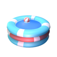 3d Sommer- aufblasbar Schwimmbad Symbol gerendert isoliert auf das transparent Hintergrund. einfach und elegant Objekte zum Ihre Design. png