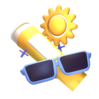 3D summer sunscreen icon rendered isolated on the transparent background. Simple and elegant objects for your design. png