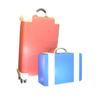 3D summer travel bag icon rendered isolated on the transparent background. Simple and elegant objects for your design. png