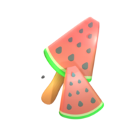 3D summer watermelon icon rendered isolated on the transparent background. Simple and elegant objects for your design. png