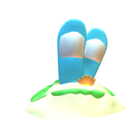 3D summer slipper icon rendered isolated on the transparent background. Simple and elegant objects for your design. png