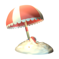 3d Sommer- Strand Regenschirm Symbol gerendert isoliert auf das transparent Hintergrund. einfach und elegant Objekte zum Ihre Design. png