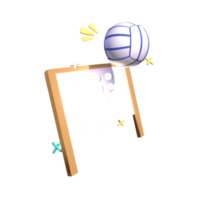 3d Sommer- Strand Volley Ball Symbol gerendert isoliert auf das transparent Hintergrund. einfach und elegant Objekte zum Ihre Design. png