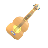 3D summer ukulele icon rendered isolated on the transparent background. Simple and elegant objects for your design. png