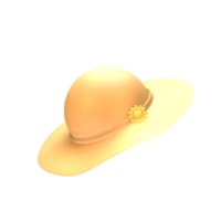 3D summer hat icon rendered isolated on the transparent background. Simple and elegant objects for your design. png