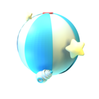 3D summer ball icon rendered isolated on the transparent background. Simple and elegant objects for your design. png