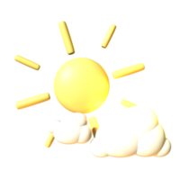 3D sun icon summer rendered isolated on the transparent background. Simple and elegant object for your design. png