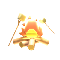 3d Kamin Symbol Sommer- gerendert isoliert auf das transparent Hintergrund. einfach und elegant Objekt zum Ihre Design. png