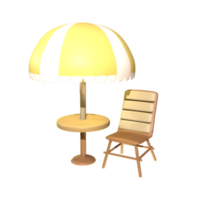 3D beach cafe icon summer rendered isolated on the transparent background. Simple and elegant object for your design. png