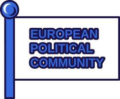 European political community flag sign vector