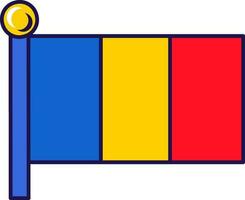 Moldavia república nación bandera en asta de bandera vector