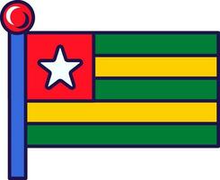 Togolese republic national flag on flagpole vector