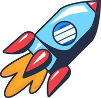 Business Start Up Space Rocket Outline Stroke Icon vector