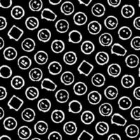 Grunge Smiles Minimalistic Seamless Pattern vector