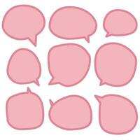 Set speech bubbles on white background. chat box or chat vector square and doodle message or communication icon Cloud speaking for comics and minimal message dialog