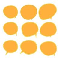 Set speech bubbles on white background. chat box or chat vector square and doodle message or communication icon Cloud speaking for comics and minimal message dialog