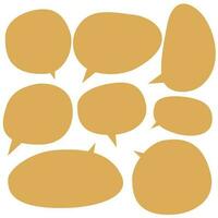 Set speech bubbles on white background. chat box or chat vector square and doodle message or communication icon Cloud speaking for comics and minimal message dialog