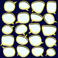 Set speech bubbles on white background. chat box or chat vector square and doodle message or communication icon Cloud speaking for comics and minimal message dialog