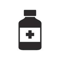 Medicine bottle icon. drugs drink symbol. Flat Vector illustration