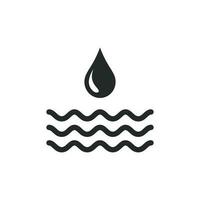 drop Water with Wave icon vector design illustration