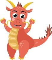Funny cute dragon standing isolated vector